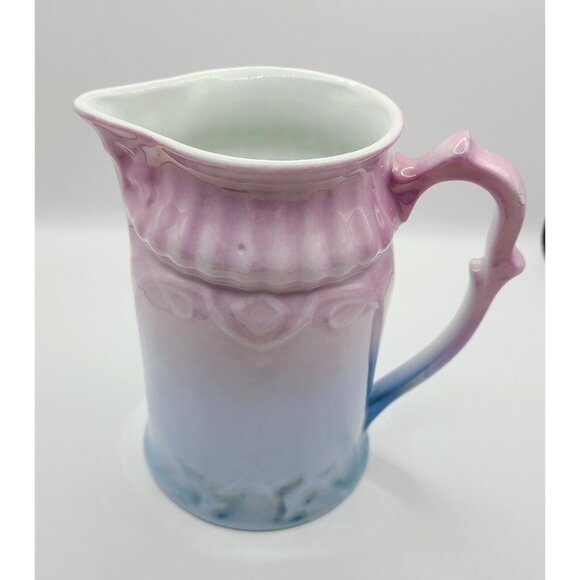 Antique 1920's Bavaria Lusterware RCW German Purple Blue Iridescent Milk Pitcher - Picture 2 of 11